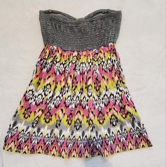 💚5/$25 BILLABONG Mix 'N Up Mini Dress Strapless Multicolor Size Small - Picture 4 of 6